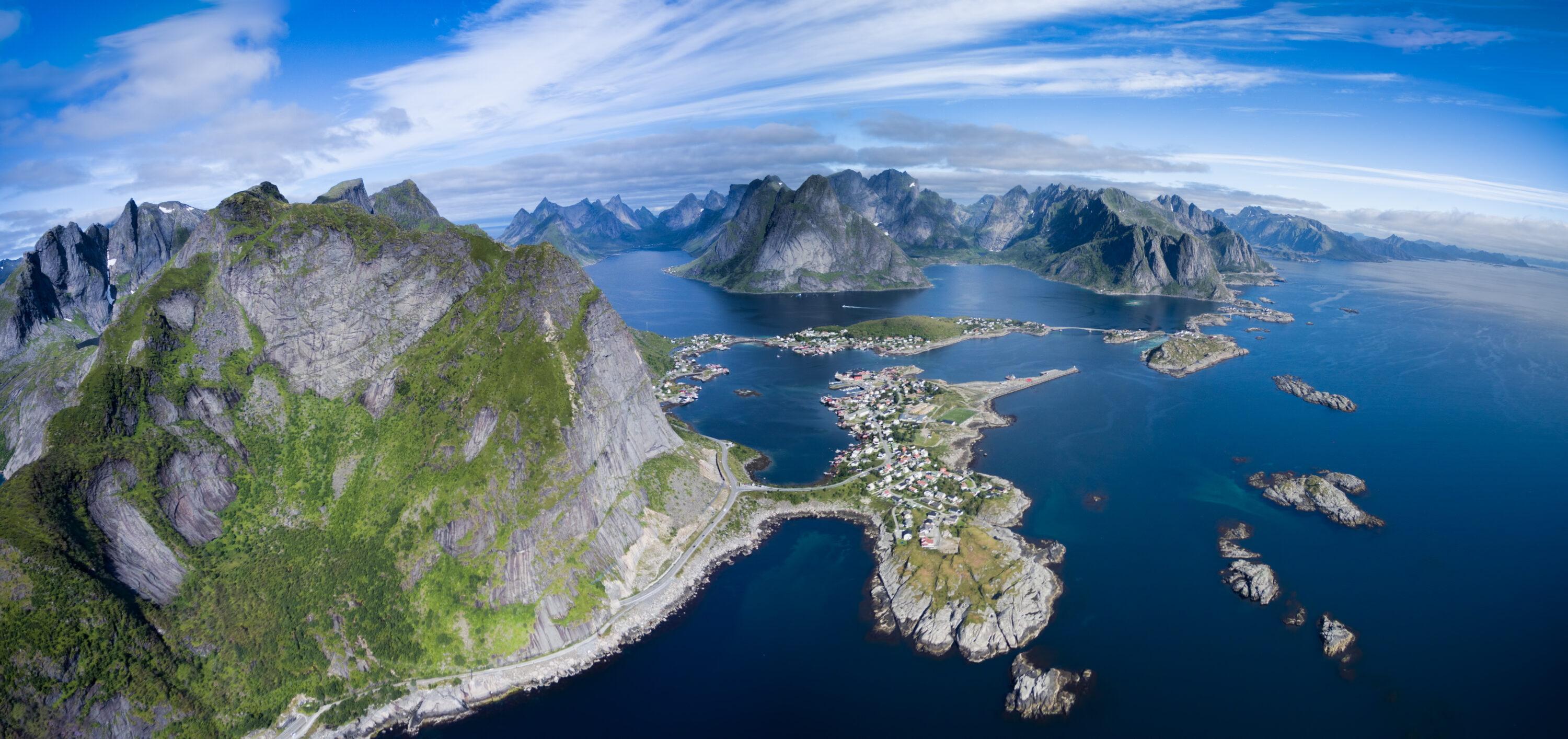 Aerial panorama of Norway